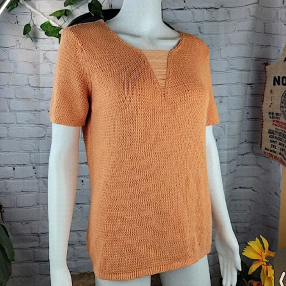 ERIC ALEXANDRE cotton knit short sleeve sweater top